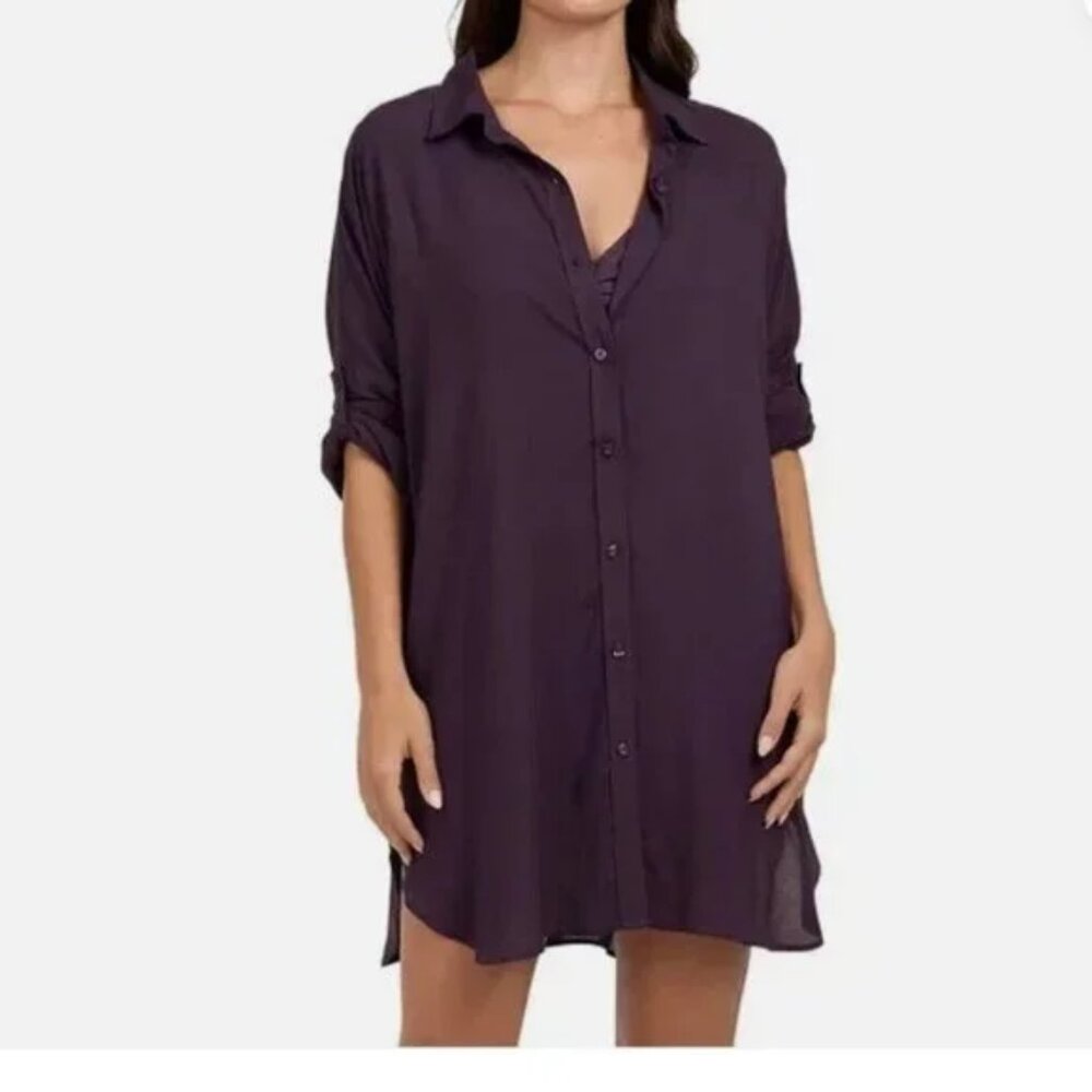 Lands' End Women's Swim Cover Up Deep Purple Fits Sizes 8-12